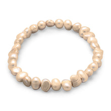 Load image into Gallery viewer, Tan Cultured Freshwater Pearl Stretch Bracelet - SoMag2