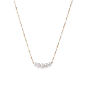 Gold Necklace with Cultured Freshwater Pearls