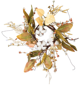 Cotton And Leaves Candle Ring