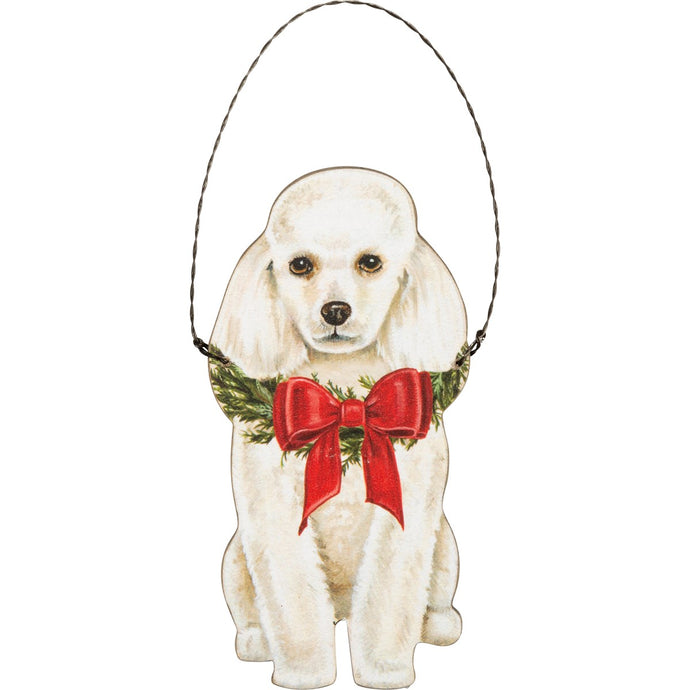 Christmas Poodle Dog Ornament