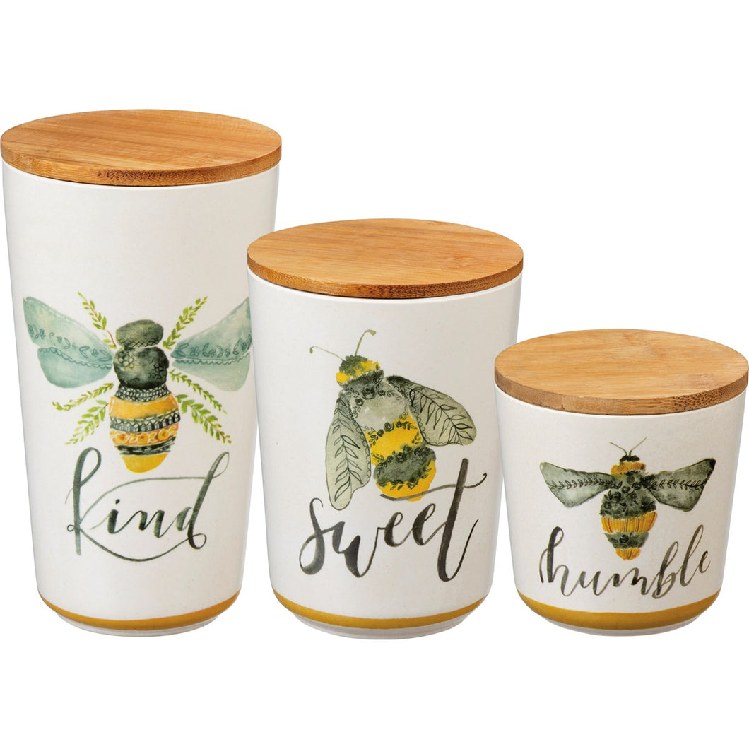 Bees Bamboo Canister Set