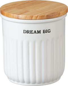 White Ceramic Dream Big Canister Set