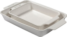 Load image into Gallery viewer, White Ceramic Rectangle Baking Dish Set