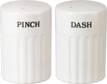 Load image into Gallery viewer, White Debossed Ceramic Salt and Pepper Set