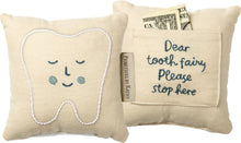 Load image into Gallery viewer, Blue Embroidered Tooth Fairy Pillow