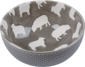 Gray Ceramic Sheep Bowl Set