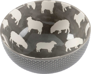 Gray Ceramic Sheep Bowl Set