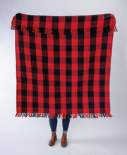 Load image into Gallery viewer, Red And Black Buffalo Check Throw Blanket