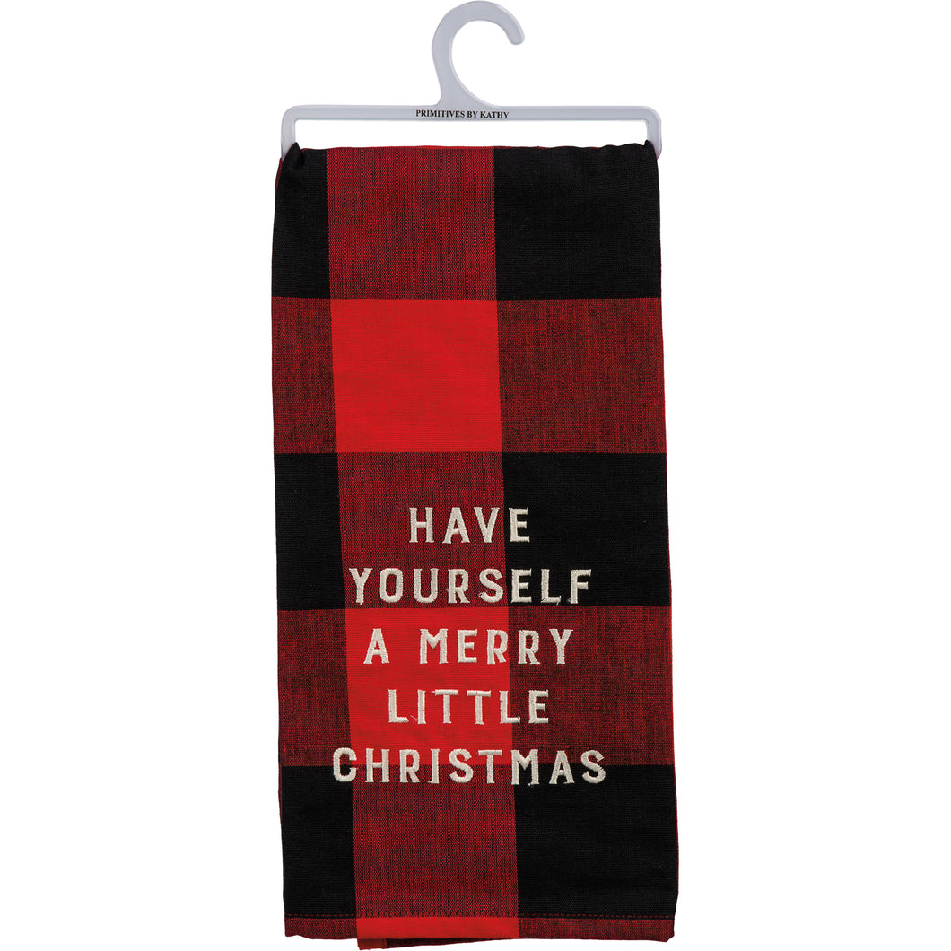 Red Buffalo Check A Merry Christmas Kitchen Towel