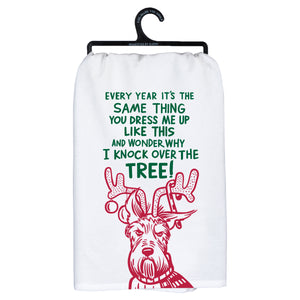 Dog Why I Knock Over The Tree Kitchen Towel