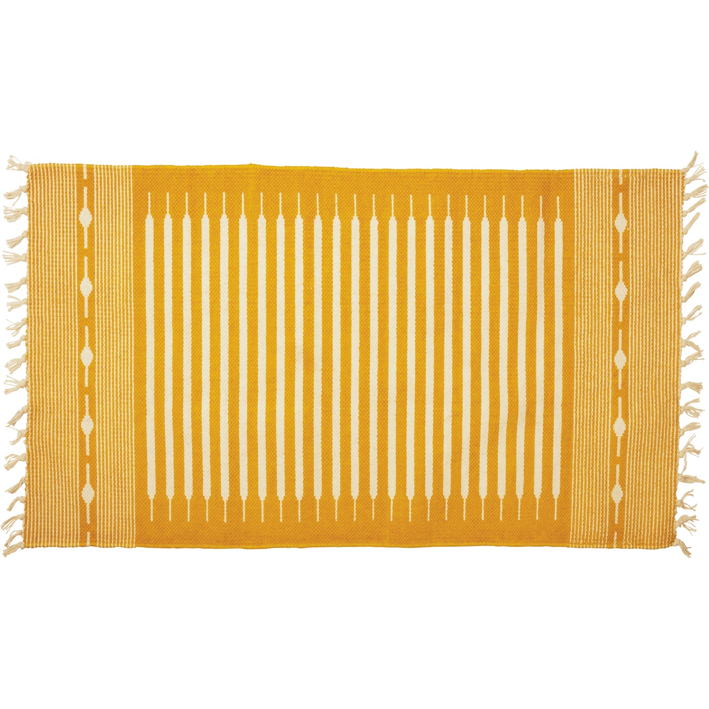 Saffron Yellow Stripe Kitchen Rug