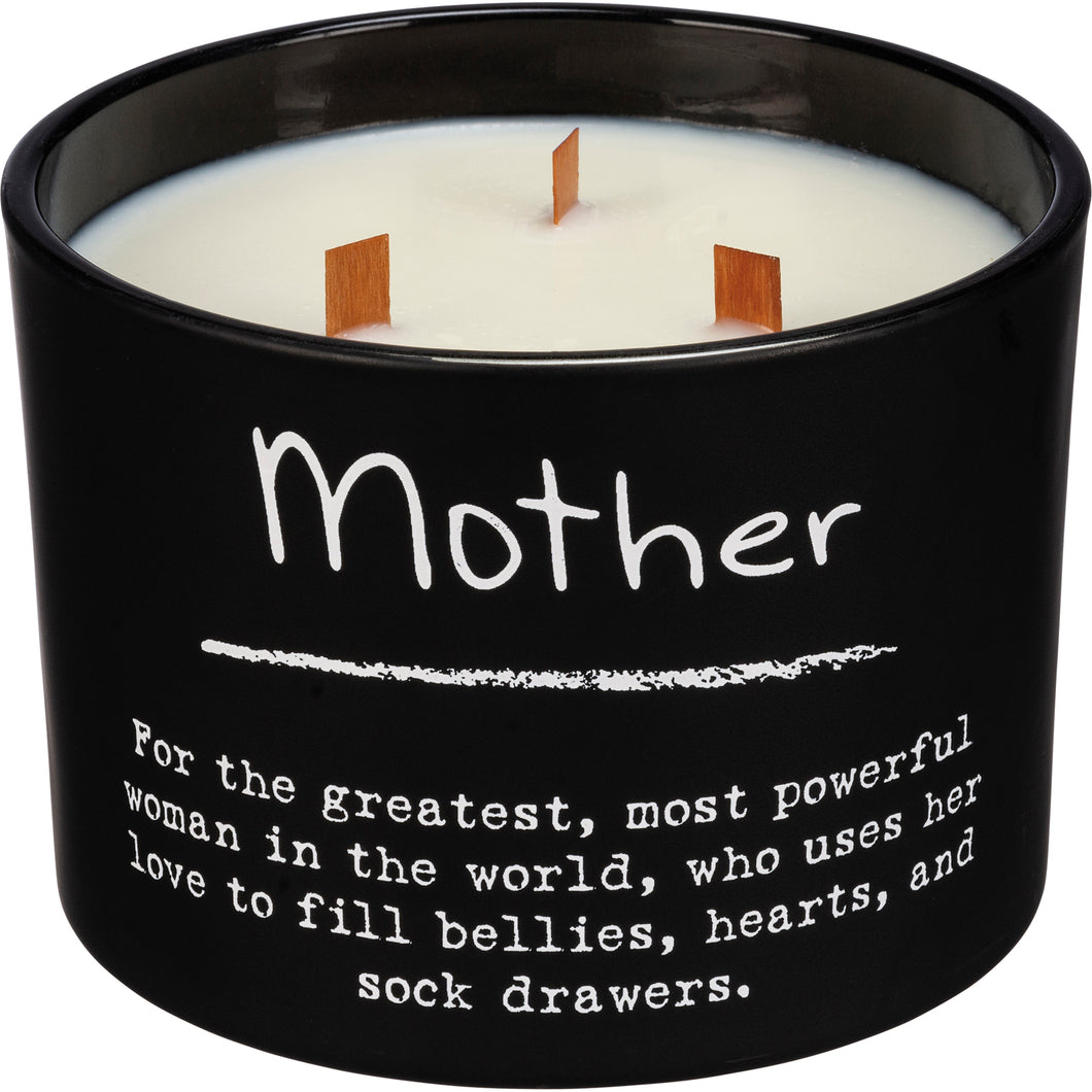 Black Glass Jar Humorous Mother Candle SoMag2 