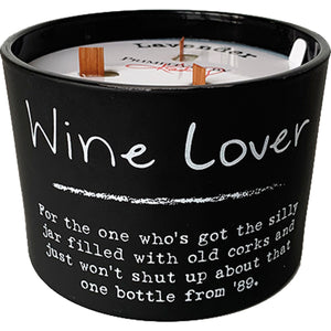 Black Glass Jar Humorous Wine Lover Candle SoMag2