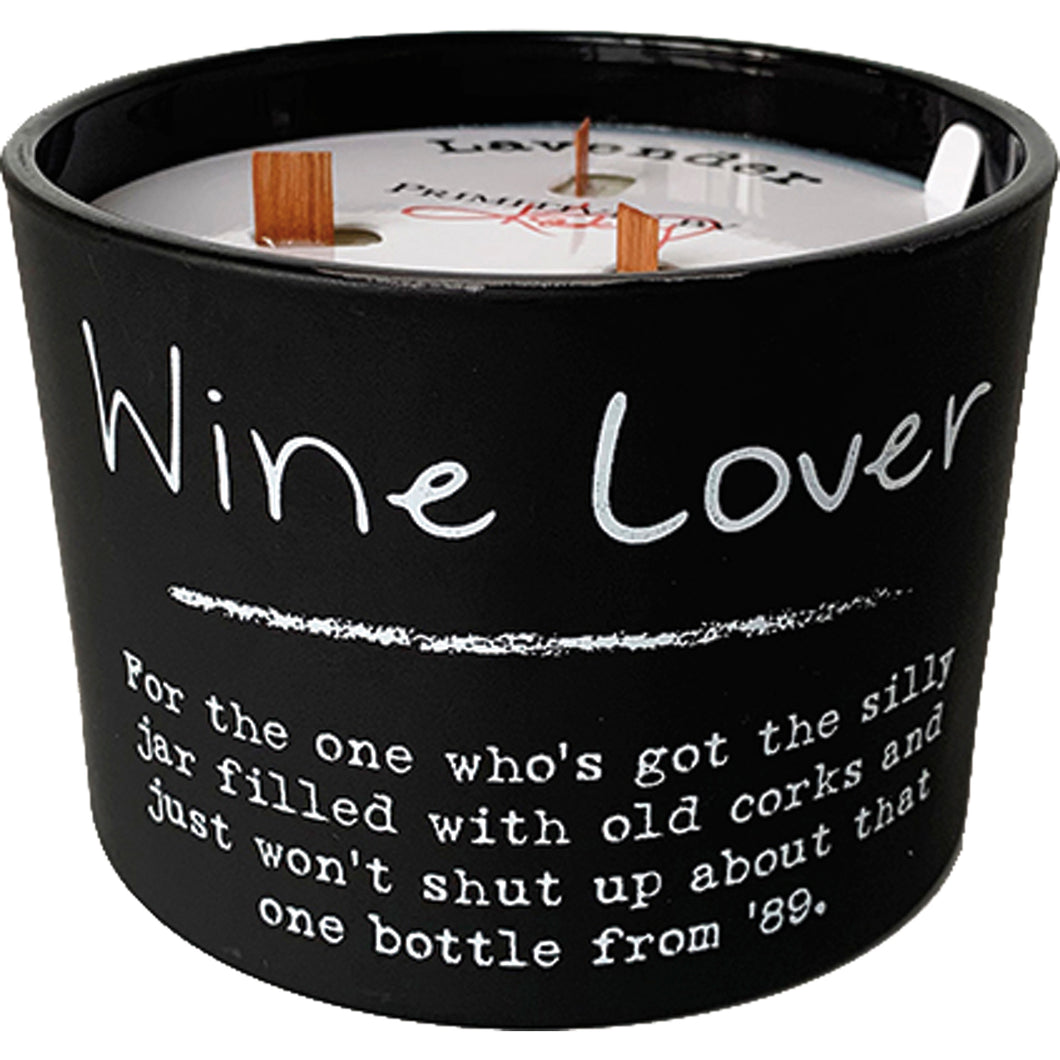 Black Glass Jar Humorous Wine Lover Candle SoMag2