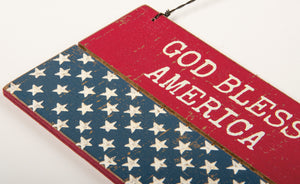 God Bless America Slat Ornament