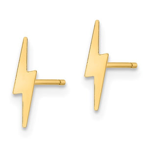 Small Gold Lightning Bolt Stud Earrings