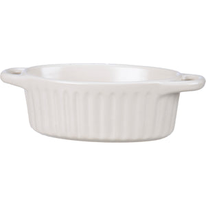 White Ceramic Oval Sauce Casserole Dish Set