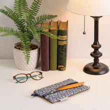 Load image into Gallery viewer, Navy Leaf Pencil Pouch