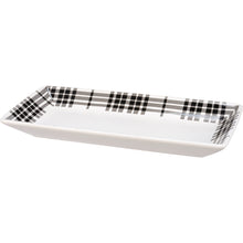 Load image into Gallery viewer, Rectangle Black Plaid Platter