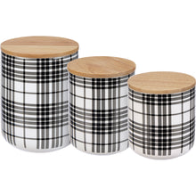 Load image into Gallery viewer, Black Plaid Canister Set SoMag2 