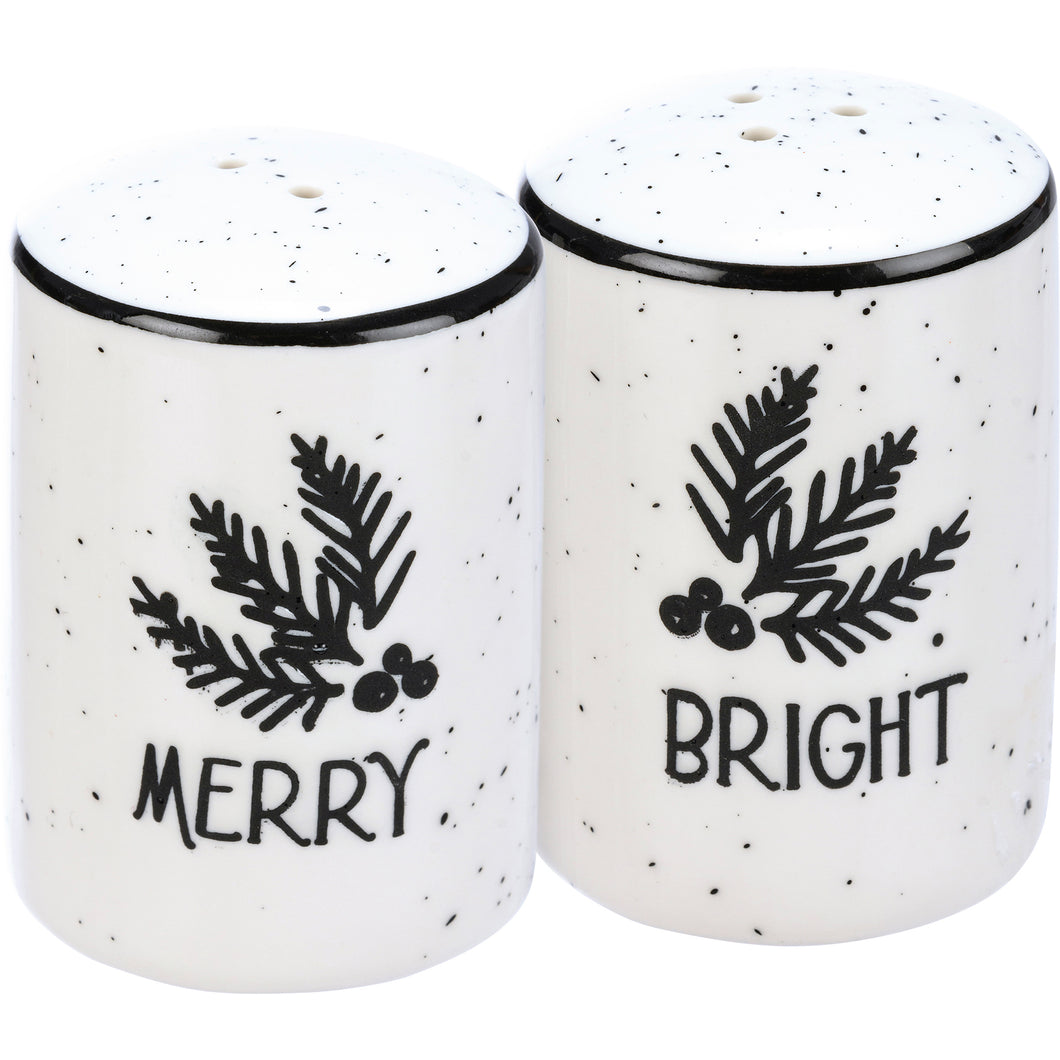 Merry Bright Ceramic Salt and Pepper Set