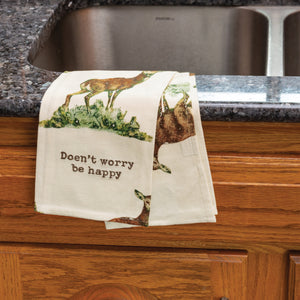 Doe Not Worry Be Happy Kitchen Towel