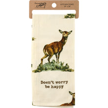 Load image into Gallery viewer, Doe Not Worry Be Happy Kitchen Towel