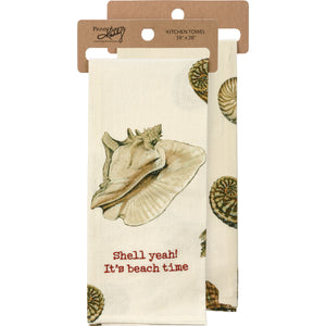 Shell Yeah! It's Beach Time Kitchen Towel