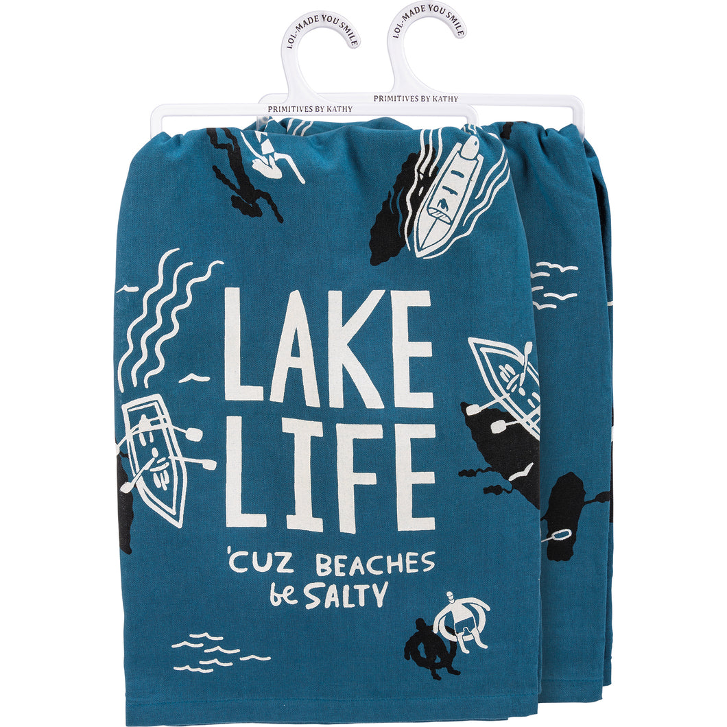 Lake Life Beaches Be Salty Kitchen Towel
