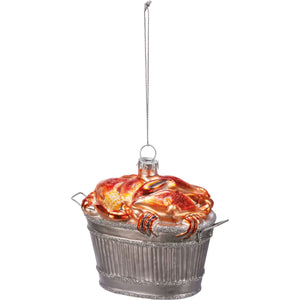 Glass Crab Bushel Ornament