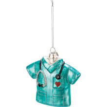 Load image into Gallery viewer, Glass Doctor Nurse Scrubs Ornament