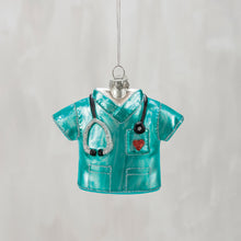 Load image into Gallery viewer, Glass Doctor Nurse Scrubs Ornament