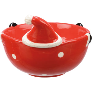 Red Ceramic Santa Bowl