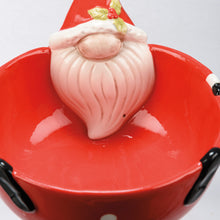 Load image into Gallery viewer, Red Ceramic Santa Bowl