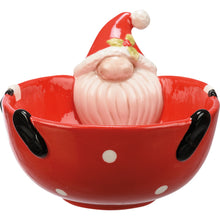 Load image into Gallery viewer, Red Ceramic Santa Bowl