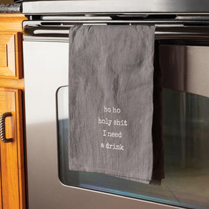 Gray Need A Drink Kitchen Towel