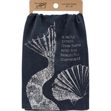 Load image into Gallery viewer, Salty Pirate and Mermaid Lives Here Kitchen Towel SoMag2