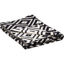 Load image into Gallery viewer, Black And Cream Diamond Throw Blanket