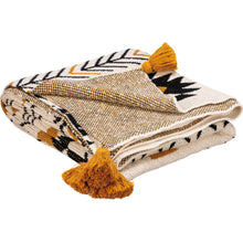 Load image into Gallery viewer, Saffron And Black Aztec Throw Blanket