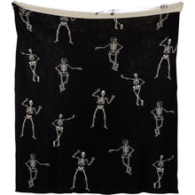 Load image into Gallery viewer, Black Cotton Skeleton Throw Blanket