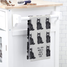 Load image into Gallery viewer, Love And A Cat Kitchen Towel