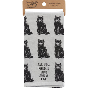 Love And A Cat Kitchen Towel