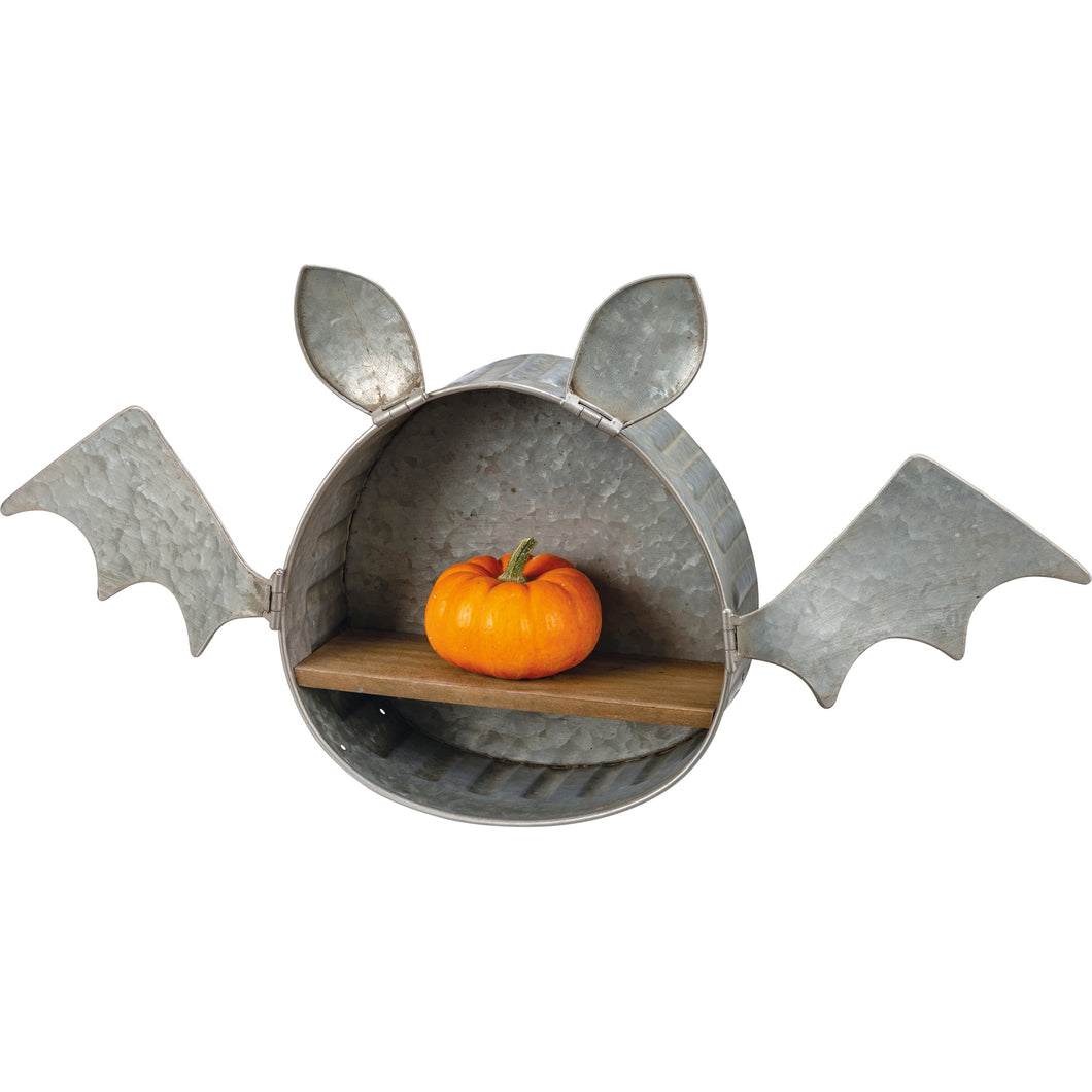 Galvanized Metal Flying Bat Shelf