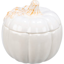 Load image into Gallery viewer, White Glazed Pumpkin Treat Jar