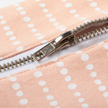 Load image into Gallery viewer, Peach and White Dots Cotton Zipper Pencil Pouch