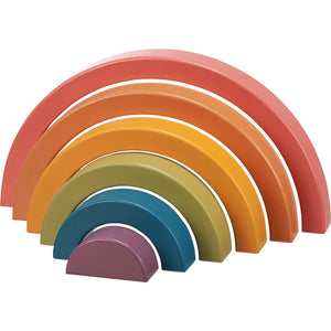 Wooden Painted Rainbow Nesting Puzzle