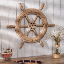 Load image into Gallery viewer, Ship Wheel Wooden Wall Decor
