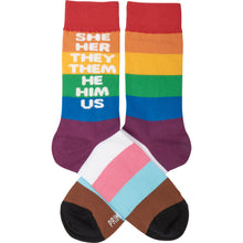 Load image into Gallery viewer, She Her They Them He Him Us Socks