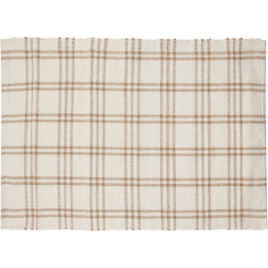Cream Plaid Rug