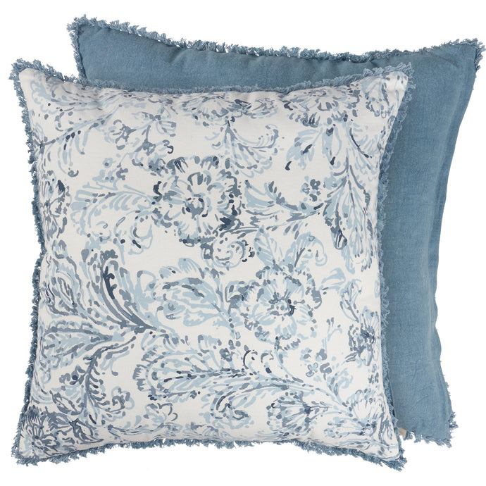 Indigo Blue Floral Pillow